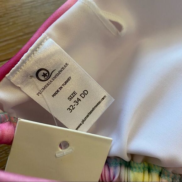 NWT-PLUMERIA Tie Dye/Unicorn “Ariel” High Cut Leg Light Padding Top Bikini - Picture 13 of 13